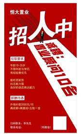 房地产招聘置业顾问销售海报