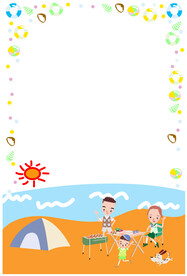 夏季海报野餐背景边框