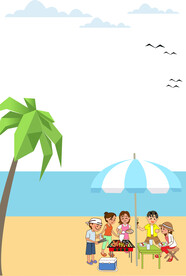 夏季海边野餐聚会图