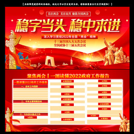 2022年两会宣传栏展板