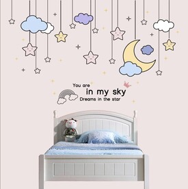 月亮星星云朵