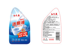 洁厕液包装瓶贴设计模板