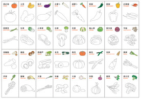 蔬菜简笔画CDR+PDF