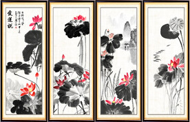 荷花国画