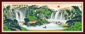 聚宝盆山水画