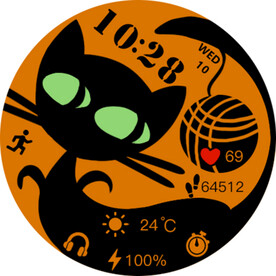 黑猫玩毛线球华为表盘设计
