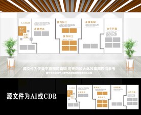 简约时尚企业理念文化墙