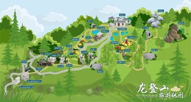 重庆江津龙登山手绘旅游地图 