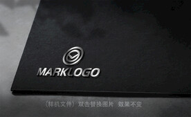 立体银色金属质感logo样机