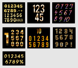 金色彩色数字图片