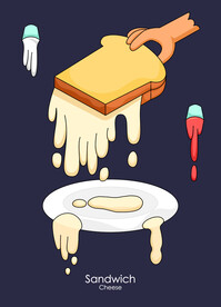 三明治插画海报