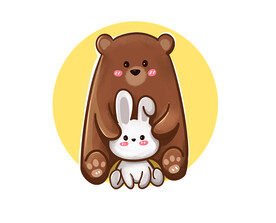 可爱卡通手绘熊 