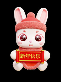 兔年手举牌