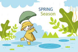 春天 雨天