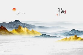 中式山水情背景墙