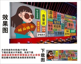 甜品糖水国潮集装箱卷闸门背景墙