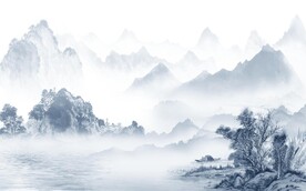 江南山水风景背景墙