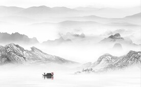 简约山水背景墙