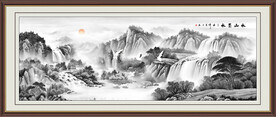 国画水墨山水画 新中式山水画