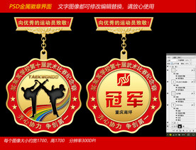 武术奖牌设计
