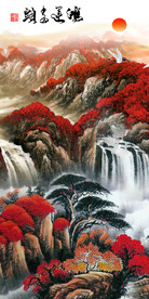 大气 山水中式玄关 Tif分层