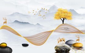 简约山水背景墙