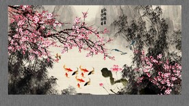 梅花九鱼图