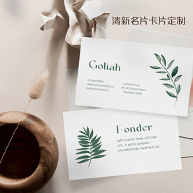 莫兰迪绿色文艺小清新名片卡片
