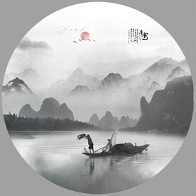 意境水墨山水画