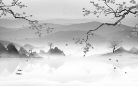 客厅 灰色别墅山水 TIf分层