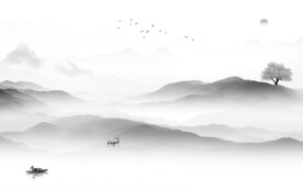 别墅 中式高端山水 tIf分层