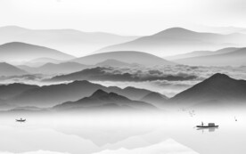 爆款 灰色客厅山水 TIf分层