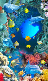 海底世界海龟3D立体画地板