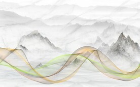 简约山水新中式背景墙