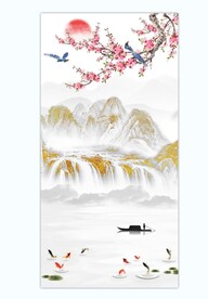 花鸟山水玄关画