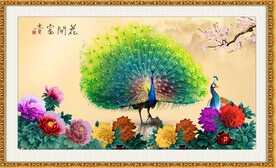 孔雀牡丹图