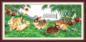 玉兔五福图