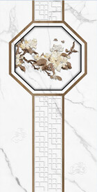 牡丹花 大理石背景墙 玄关画