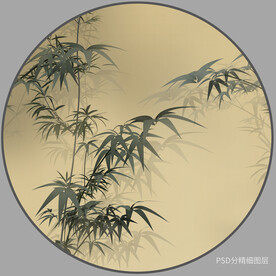 新中式水墨竹子装饰画