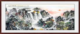 国画中堂画山水画