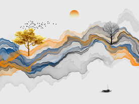 山水画背景墙