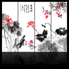 水墨荷花