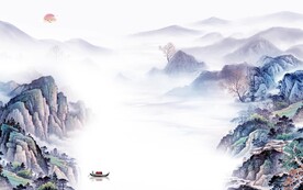 爆款 山水新背景墙 TIf分层