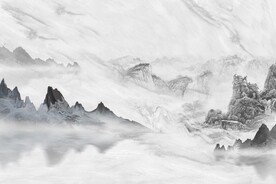 国画山水背景墙