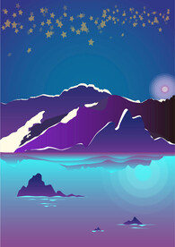 山水风景插画