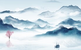 爆款 新传背景山水 tiF分层