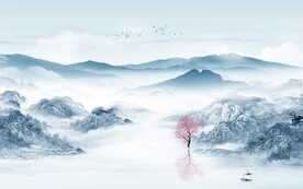 人气 新传背景山水 tiF分层