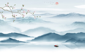 别墅 新传背景山水 tiF分层