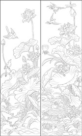 白描荷花