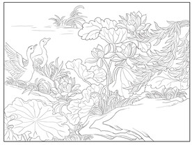 白描荷花